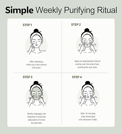 Korean Herbal Green Tea Clay Mask for Deep Pore Cleansing & Blackheads, Bentonite & Mugwort Soothing Formula, 80g/2.82 oz - Image 4