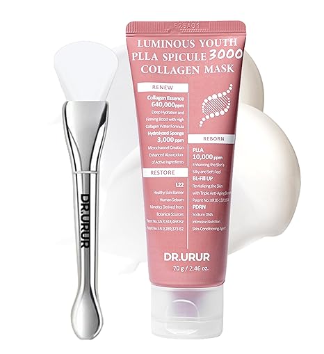 L22 Wrapping Mask PDRN Collagen Peel-Off Facial Mask - 20 Min Facial Treatment to Help Improve Look of Fine Lines & Contour for Glowing Glass Skin, Korean Skin Care - 70g